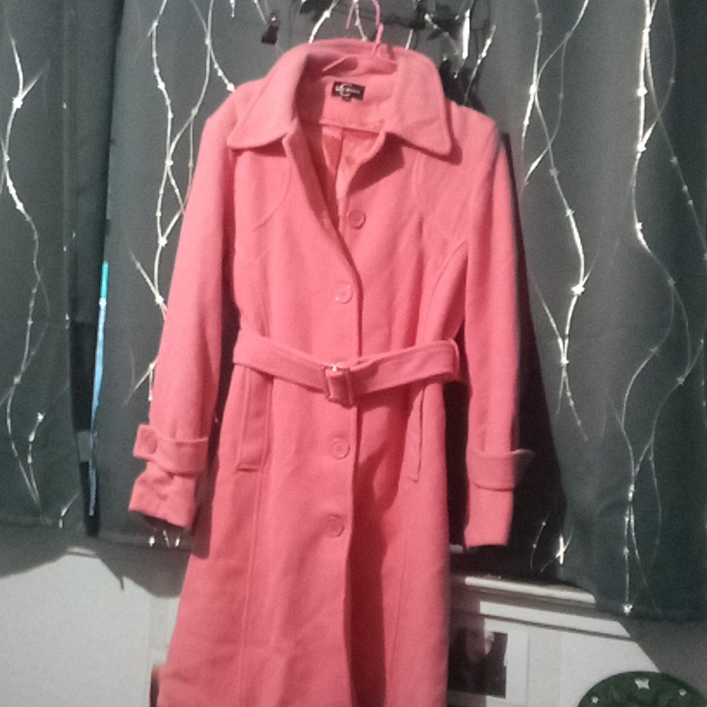 Pink wool coat